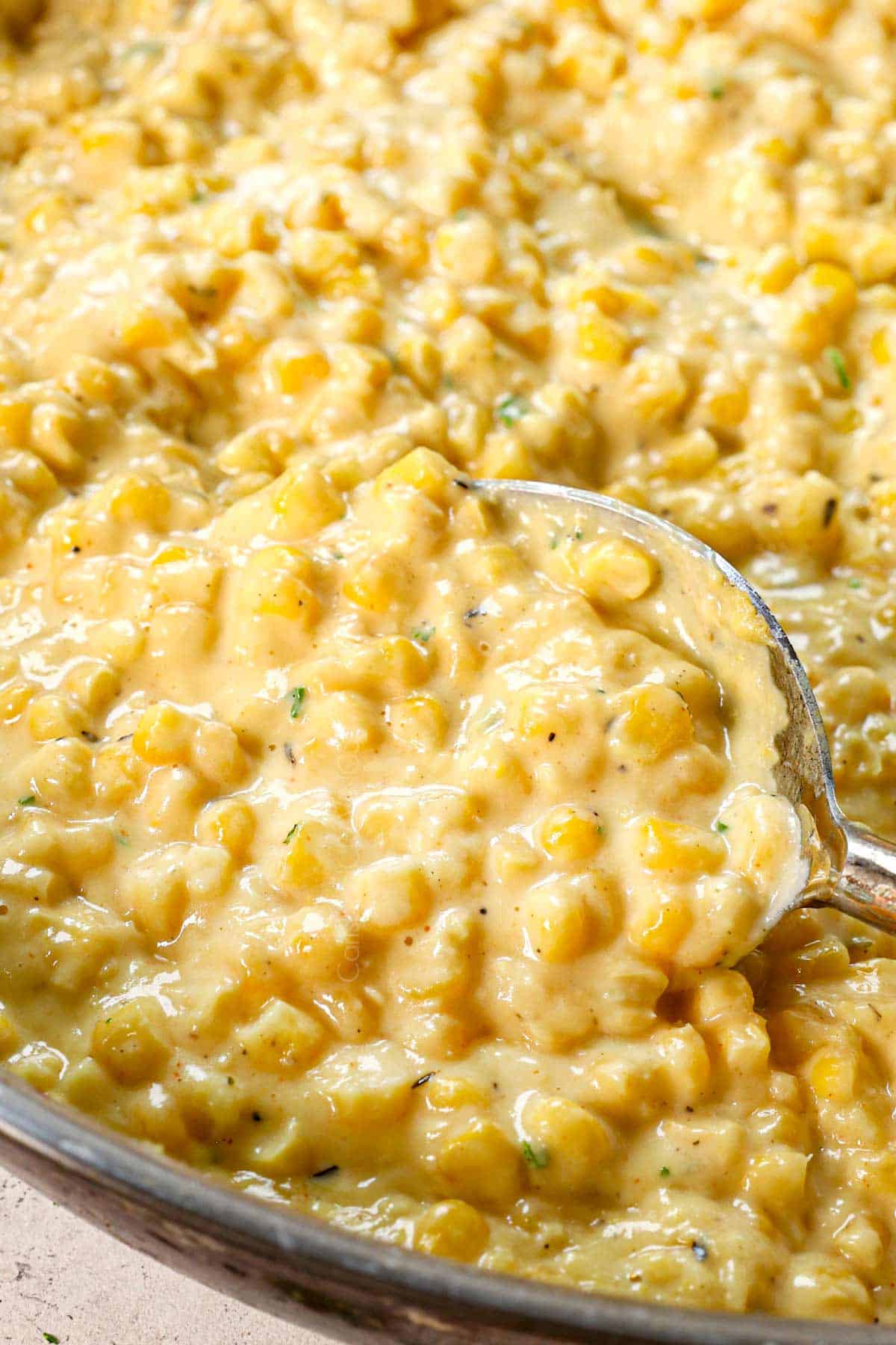 Easy Stovetop Creamed Corn with Bacon & Peppers Side Dish